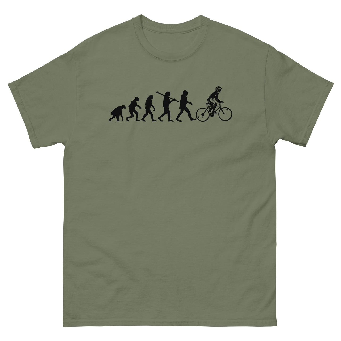 Evolution of the Cyclist | Men's T-shirt - Military Green - T-Shirts Online