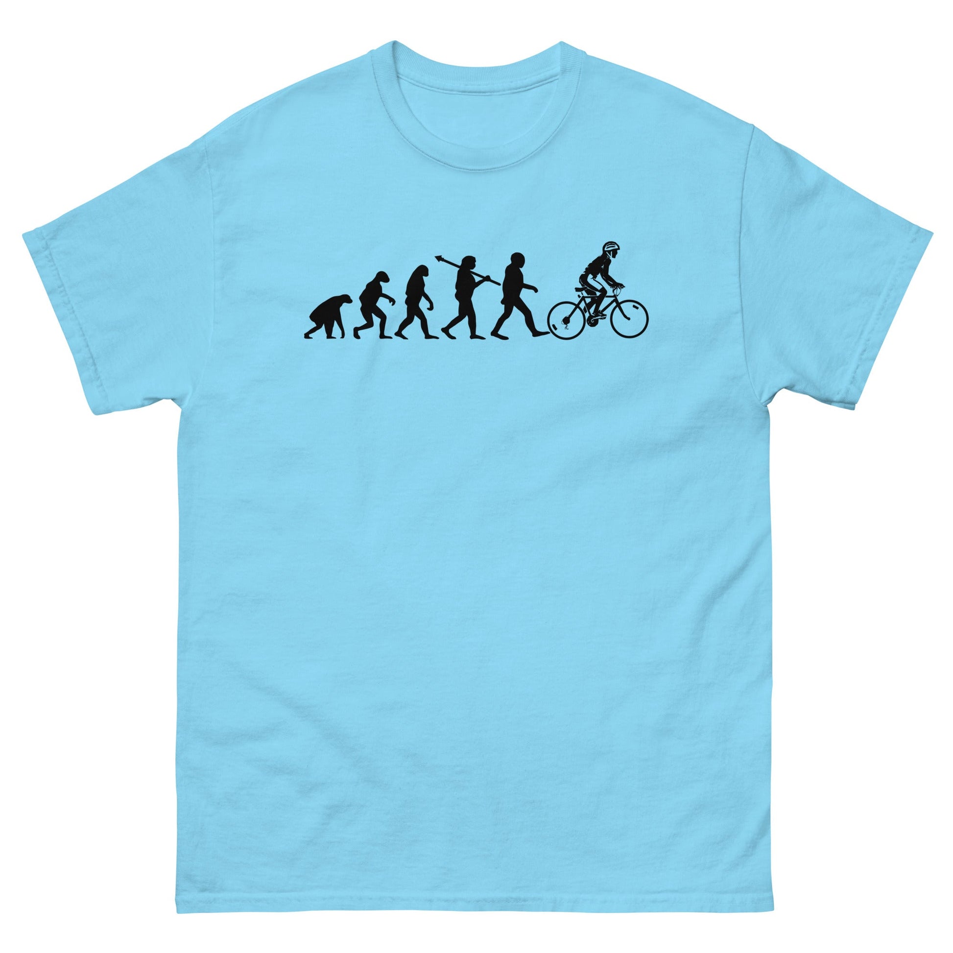 Evolution of the Cyclist | Men's T-shirt - Sky - T-Shirts Online