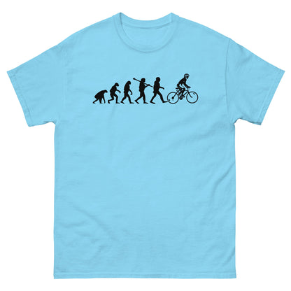 Evolution of the Cyclist | Men's T-shirt - Sky - T-Shirts Online