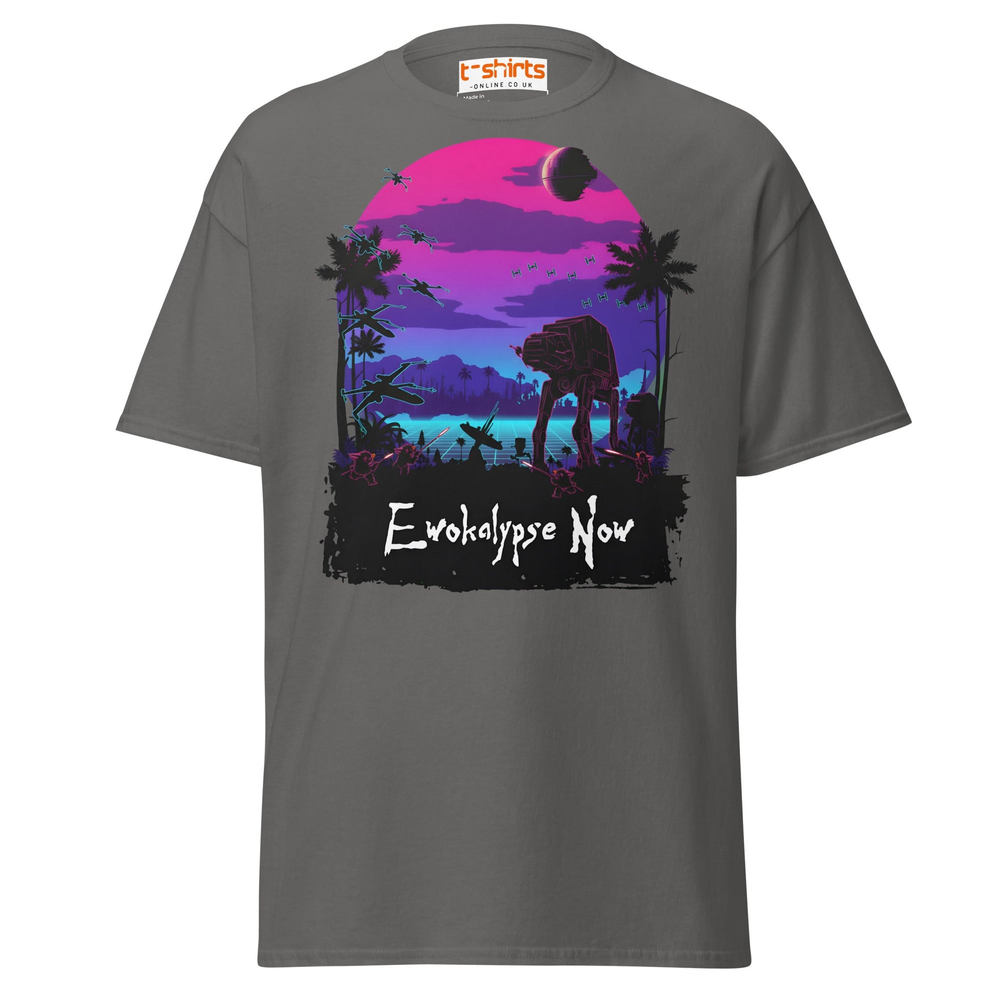 Ewokalypse Now T-Shirt – Retro Sci - Fi Parody Tee - Charcoal - T-Shirts Online