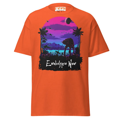 Ewokalypse Now T-Shirt – Retro Sci - Fi Parody Tee - Orange - T-Shirts Online