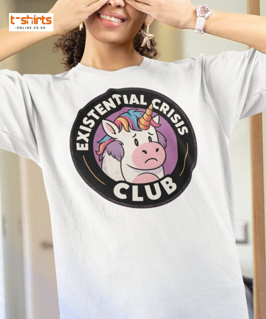 Existential Crisis Club Unicorn T-Shirt - Black - T-Shirts Online