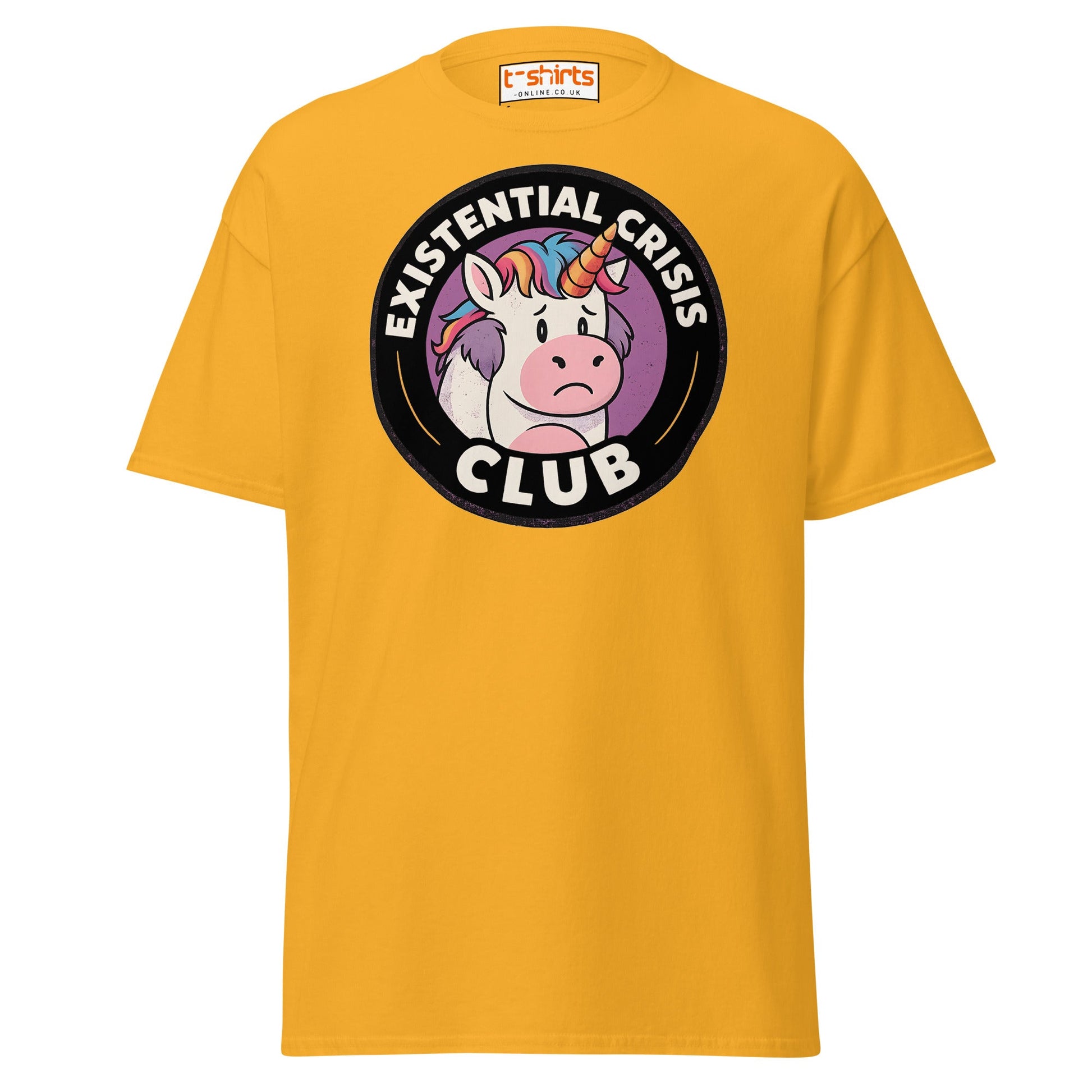 Existential Crisis Club Unicorn T-Shirt - Gold - T-Shirts Online