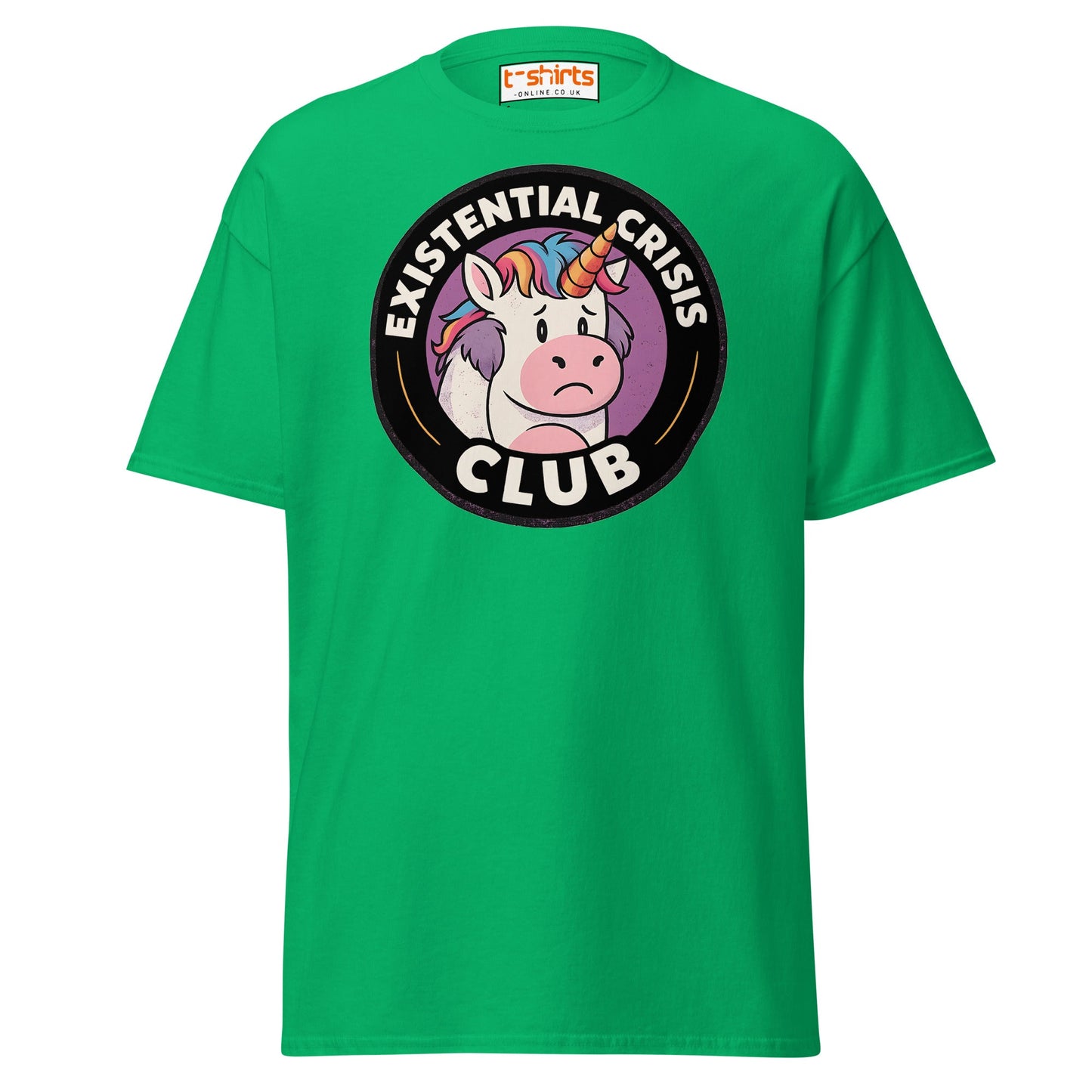 Existential Crisis Club Unicorn T-Shirt - Irish Green - T-Shirts Online