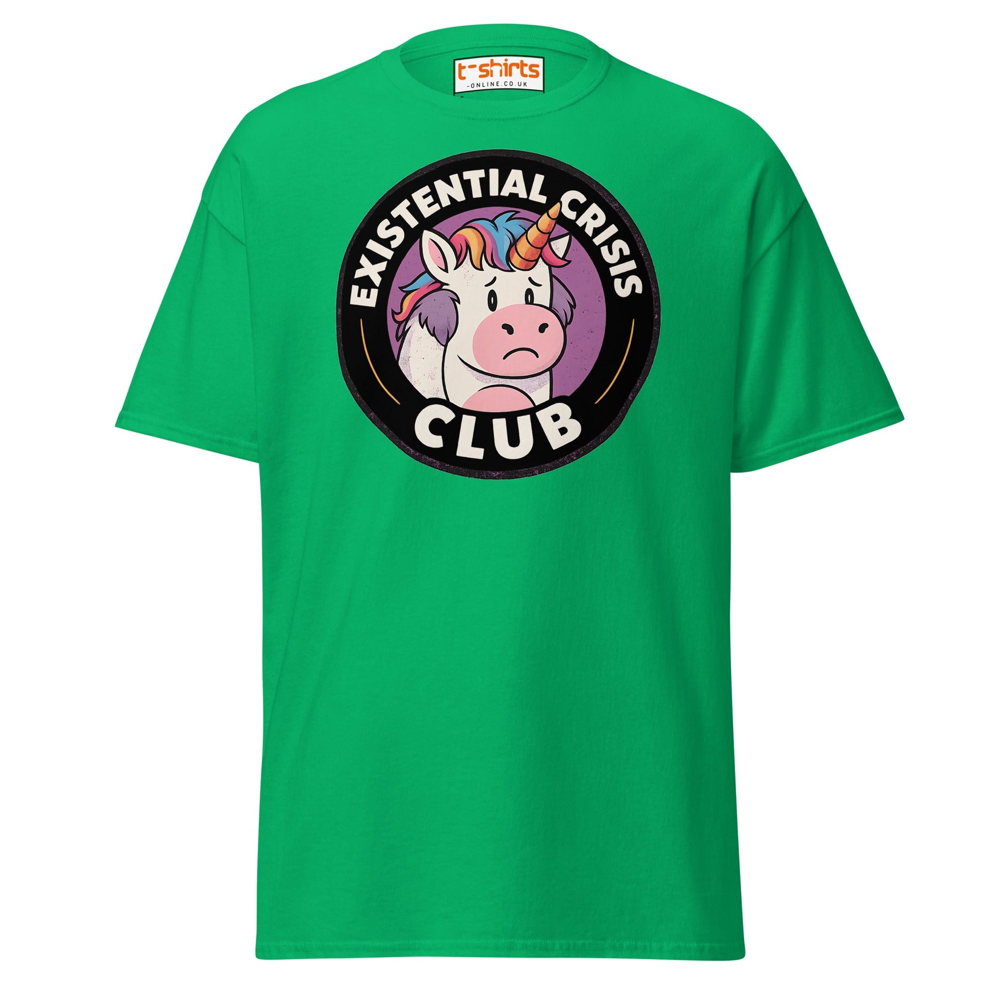 Existential Crisis Club Unicorn T-Shirt - Irish Green - T-Shirts Online