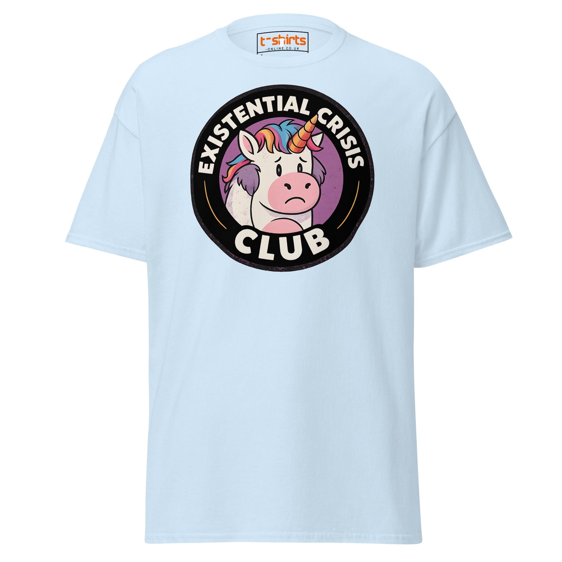 Existential Crisis Club Unicorn T-Shirt - Light Blue - T-Shirts Online
