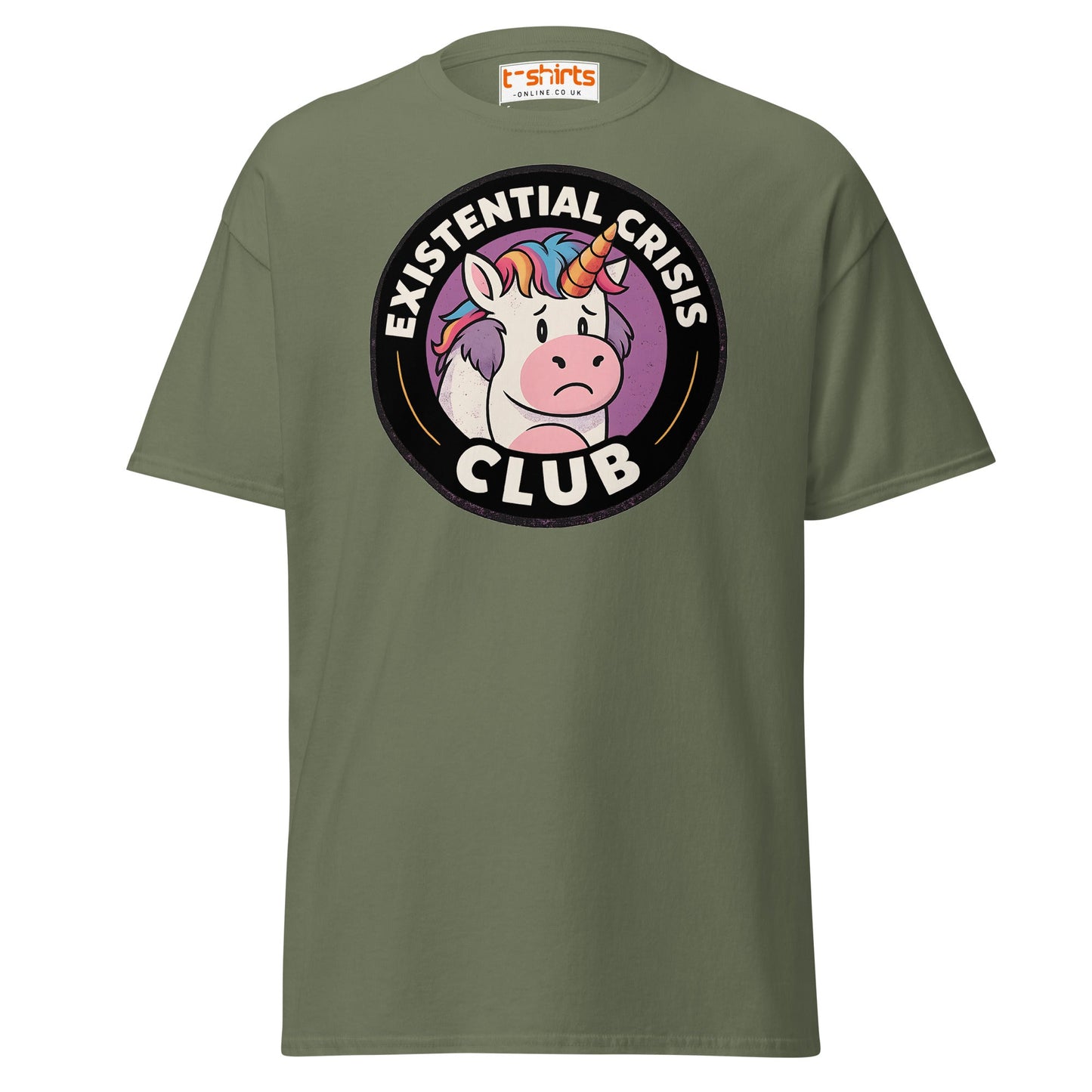 Existential Crisis Club Unicorn T-Shirt - Military Green - T-Shirts Online