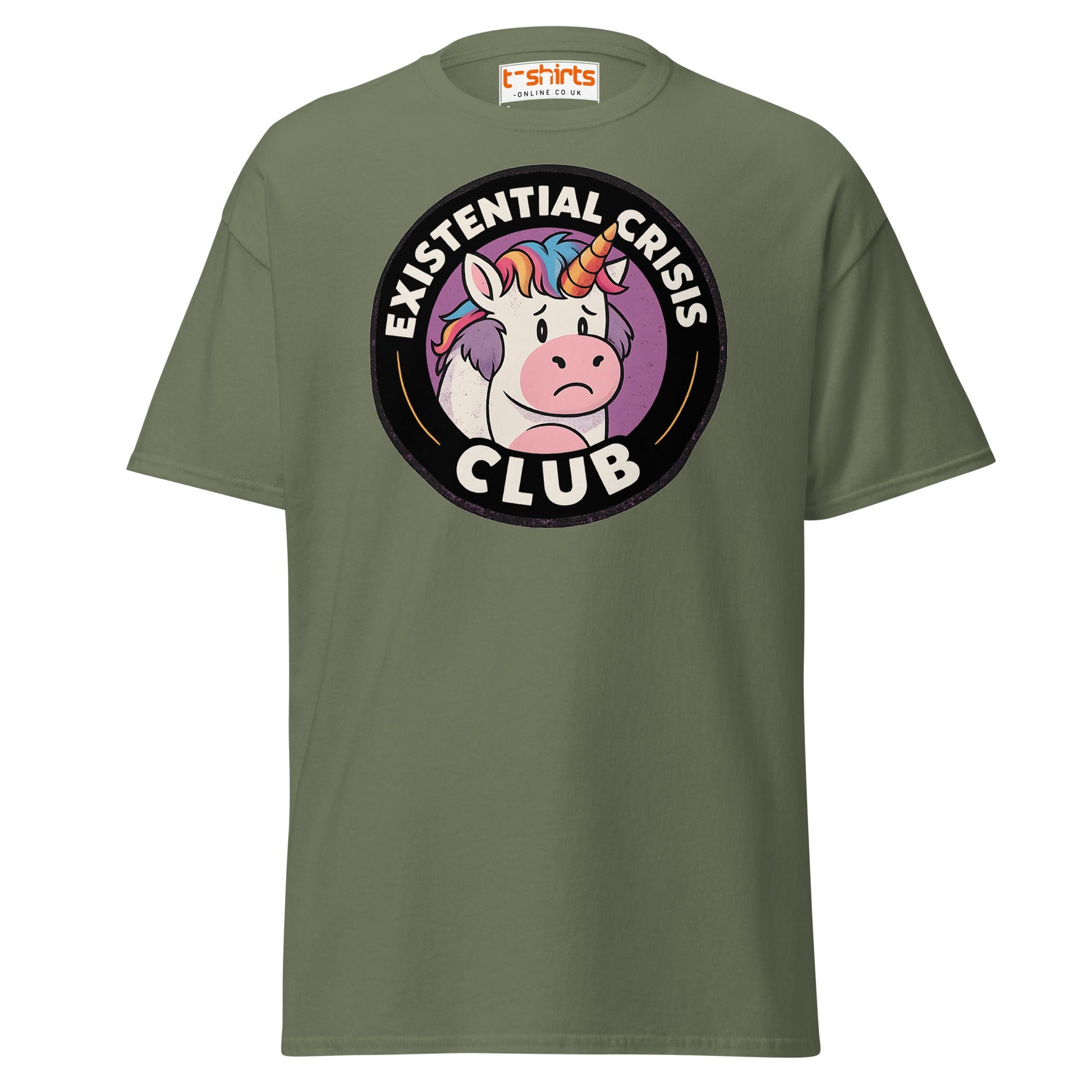 Existential Crisis Club Unicorn T-Shirt - Military Green - T-Shirts Online