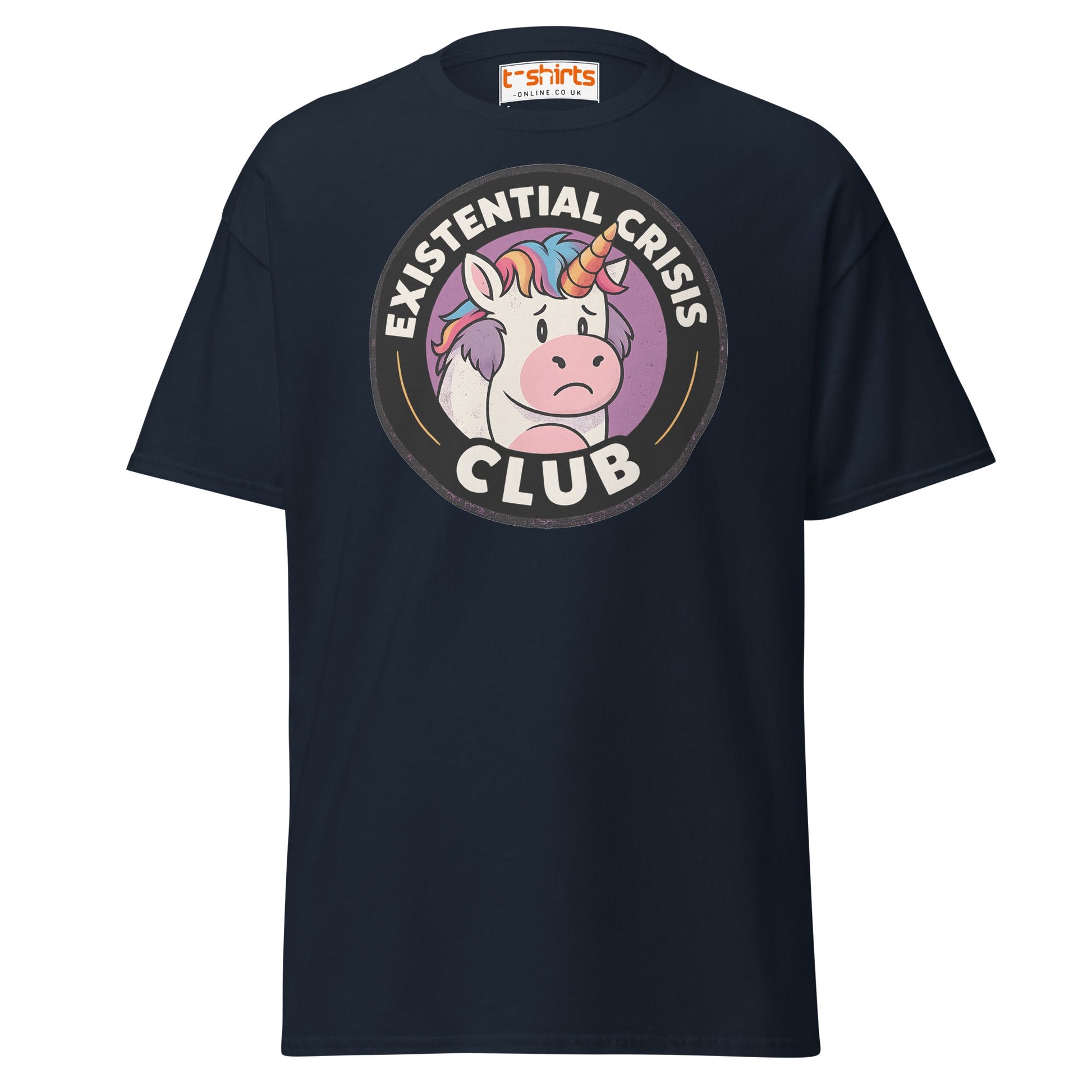 Existential Crisis Club Unicorn T-Shirt - Navy - T-Shirts Online