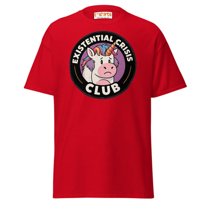 Existential Crisis Club Unicorn T-Shirt - Red - T-Shirts Online