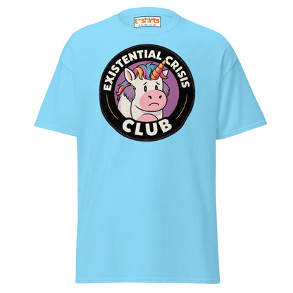 Existential Crisis Club Unicorn T-Shirt - Sky - T-Shirts Online