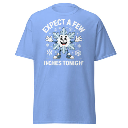 Expect a Few Inches Tonight Funny Snowflake T-Shirt - Carolina Blue - T-Shirts Online