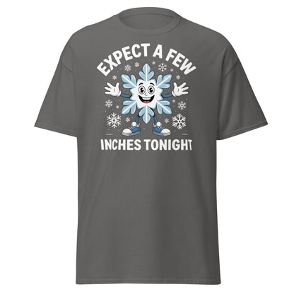 Expect a Few Inches Tonight Funny Snowflake T-Shirt - Charcoal - T-Shirts Online
