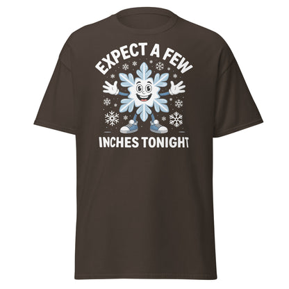 Expect a Few Inches Tonight Funny Snowflake T-Shirt - Dark Chocolate - T-Shirts Online