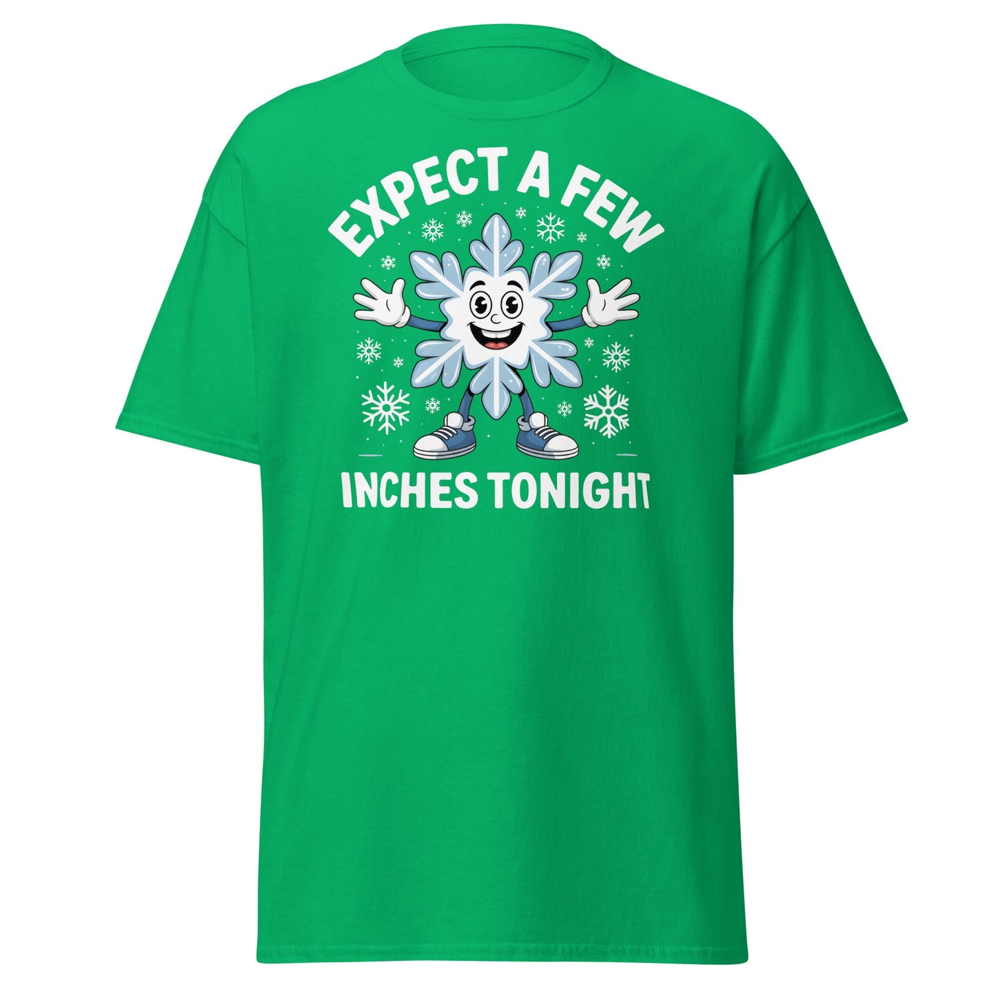 Expect a Few Inches Tonight Funny Snowflake T-Shirt - Irish Green - T-Shirts Online