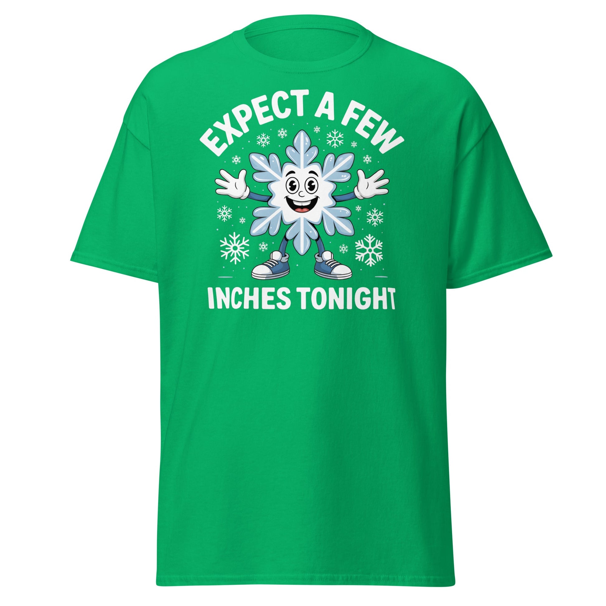 Expect a Few Inches Tonight Funny Snowflake T-Shirt - Irish Green - T-Shirts Online