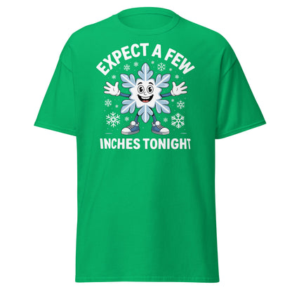 Expect a Few Inches Tonight Funny Snowflake T-Shirt - Irish Green - T-Shirts Online