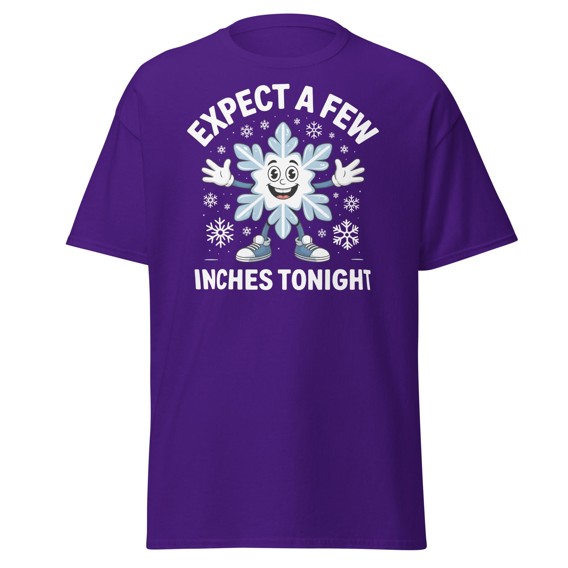 Expect a Few Inches Tonight Funny Snowflake T-Shirt - Purple - T-Shirts Online