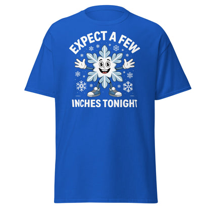 Expect a Few Inches Tonight Funny Snowflake T-Shirt - Royal - T-Shirts Online