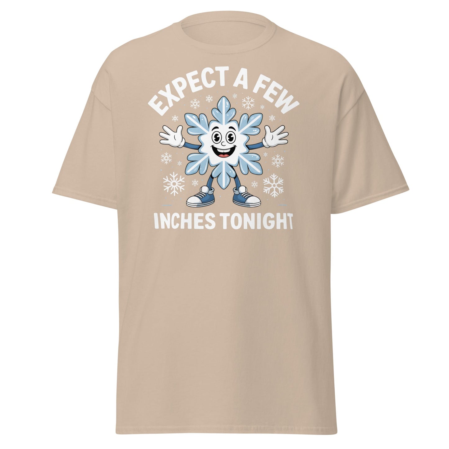 Expect a Few Inches Tonight Funny Snowflake T-Shirt - Sand - T-Shirts Online
