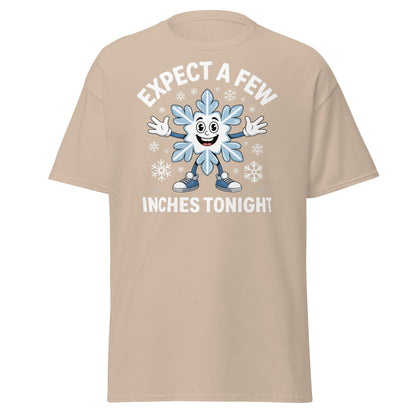 Expect a Few Inches Tonight Funny Snowflake T-Shirt - Sand - T-Shirts Online