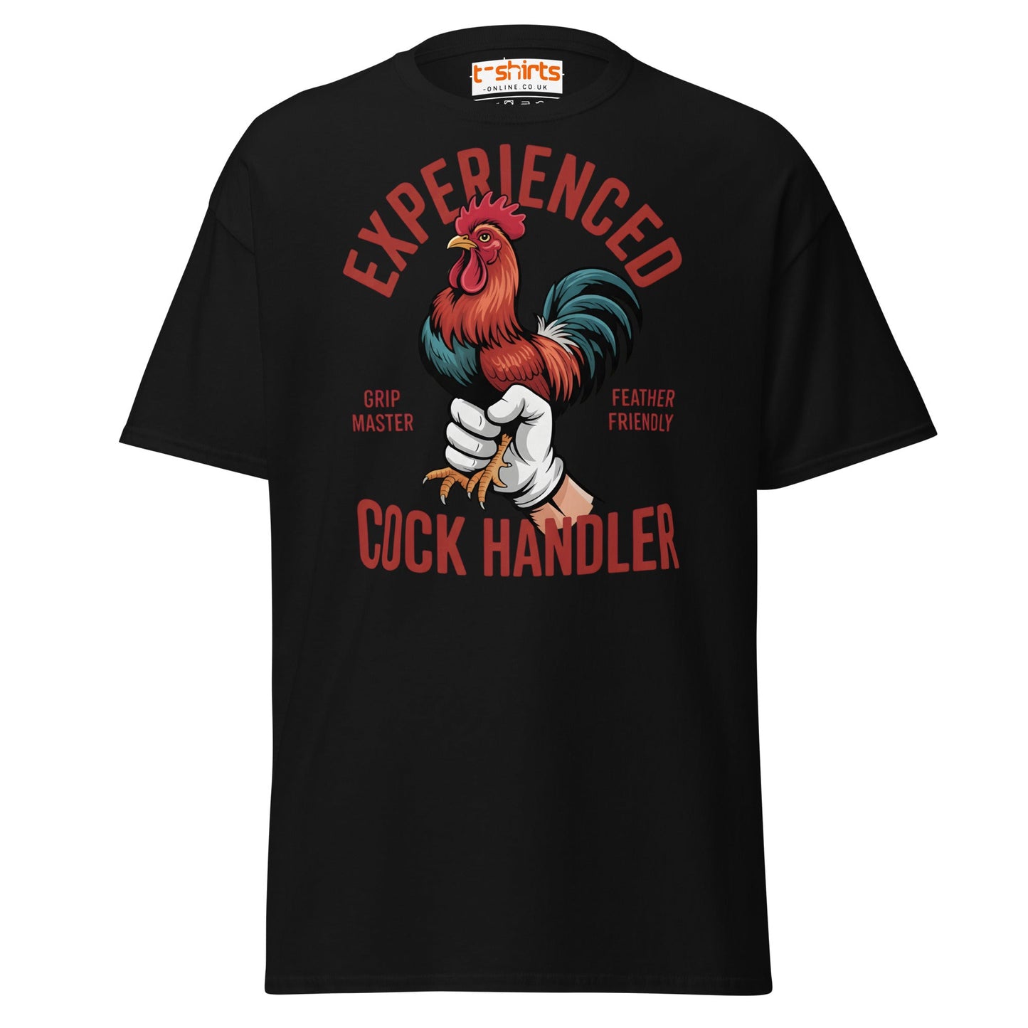 Experienced Cock Handler T-Shirt | Funny Chicken Tee - Black - T-Shirts Online