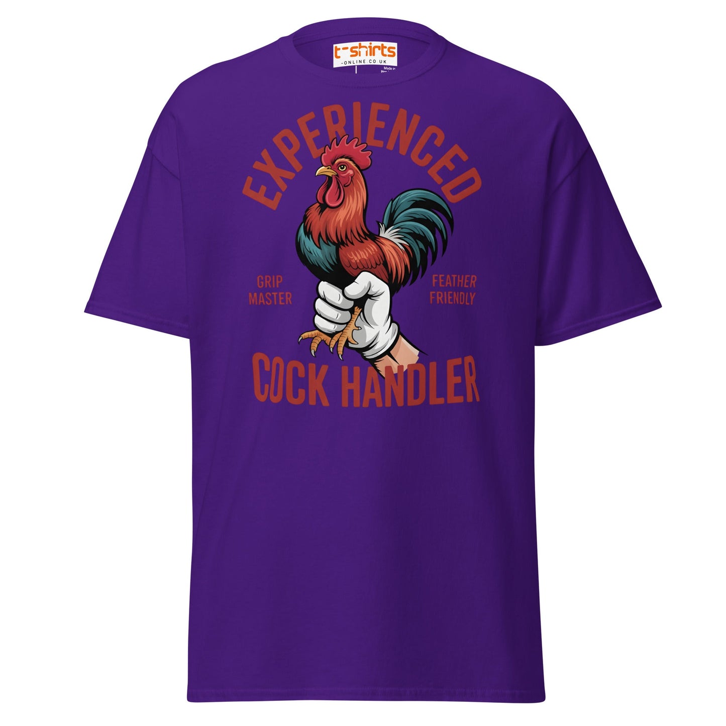 Experienced Cock Handler T-Shirt | Funny Chicken Tee - Purple - T-Shirts Online