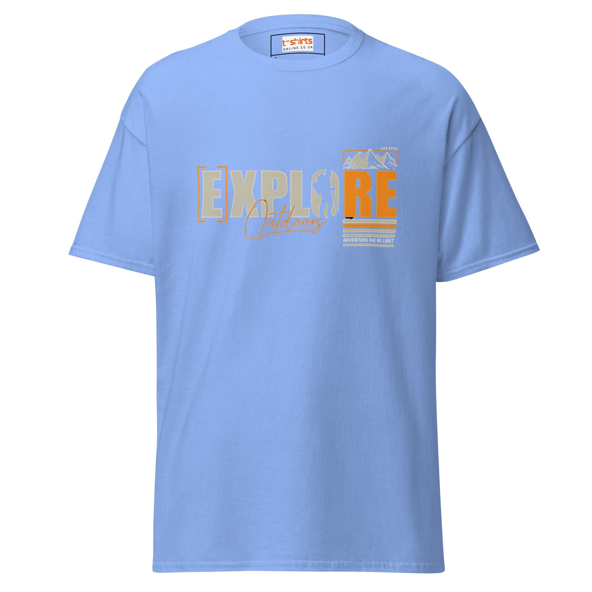 Explore Outdoors T-Shirt | Adventure T-Shirt - Carolina Blue - T-Shirts Online