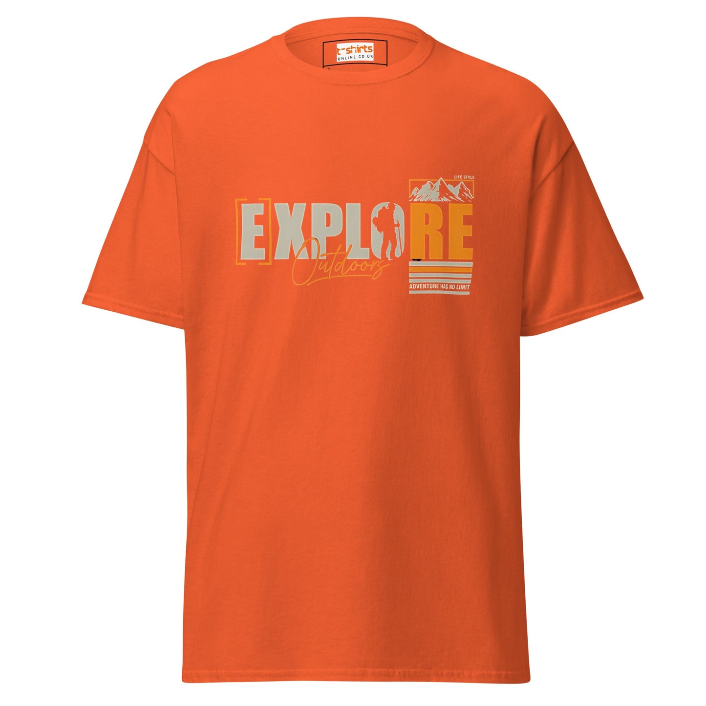 Explore Outdoors T-Shirt | Adventure T-Shirt - Orange - T-Shirts Online