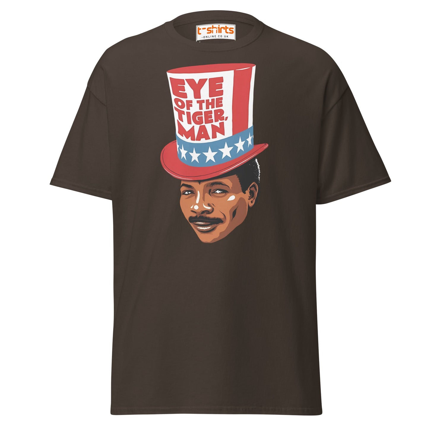 Eye of the Tiger Man T-Shirt - Dark Chocolate - T-Shirts Online