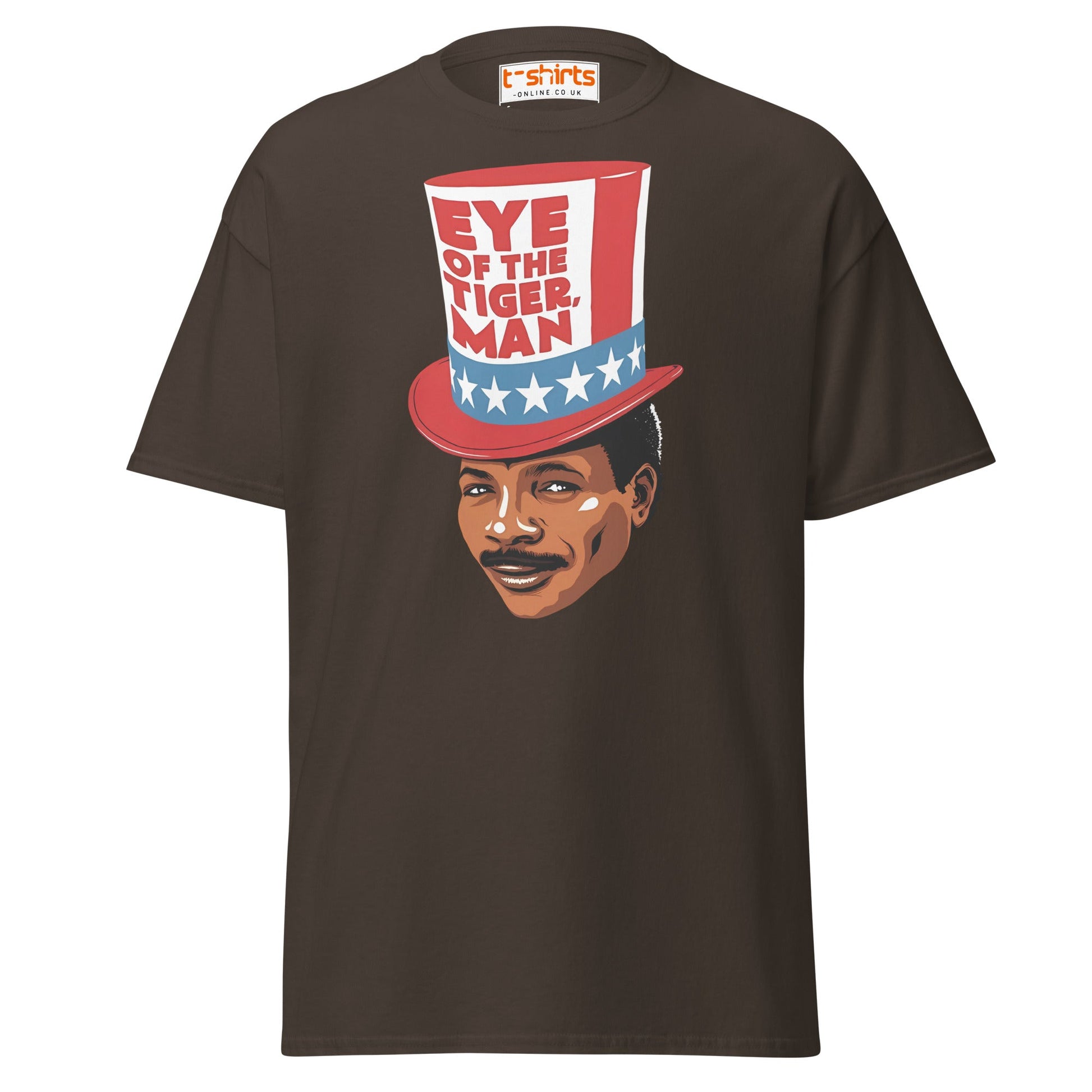 Eye of the Tiger Man T-Shirt - Dark Chocolate - T-Shirts Online