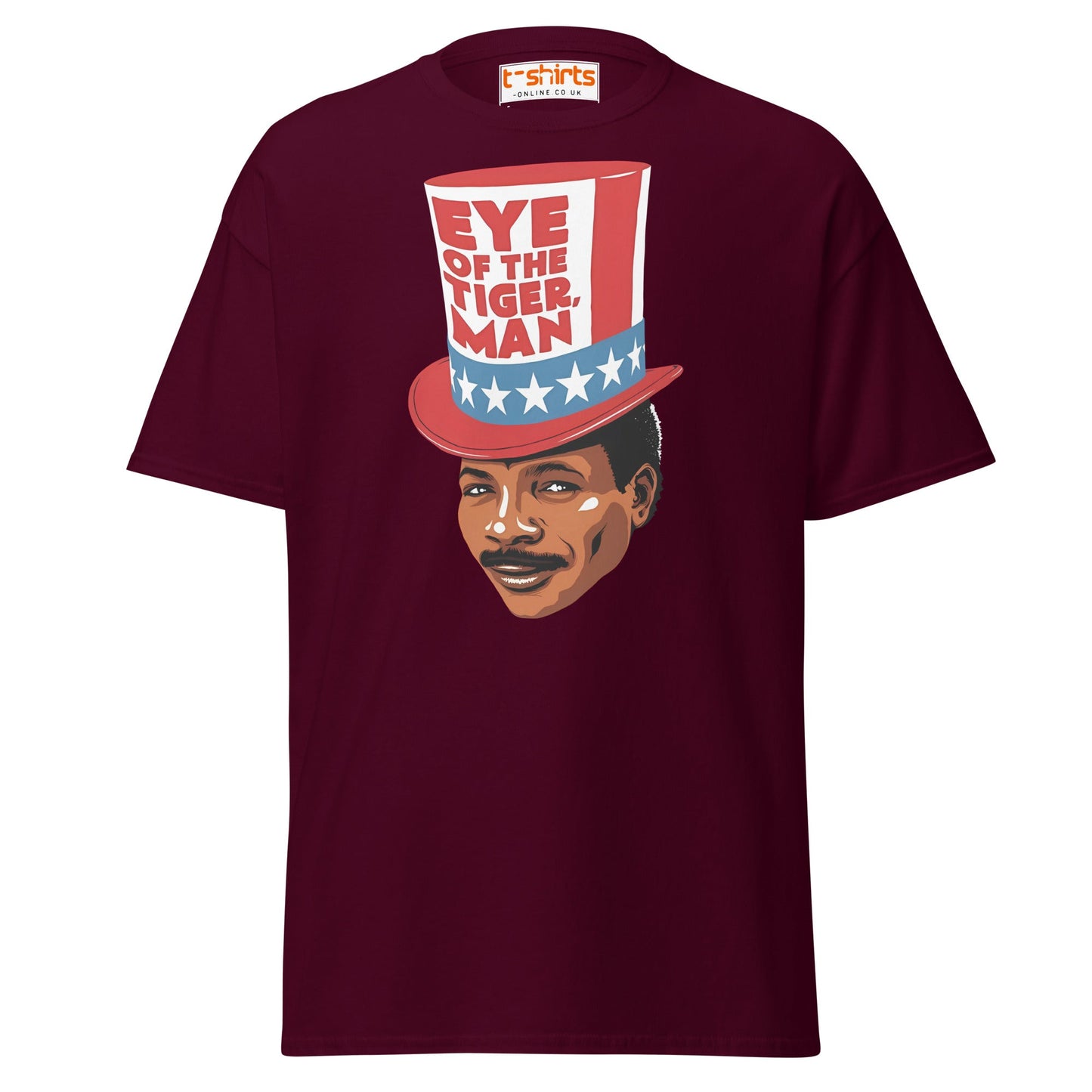 Eye of the Tiger Man T-Shirt - Maroon - T-Shirts Online