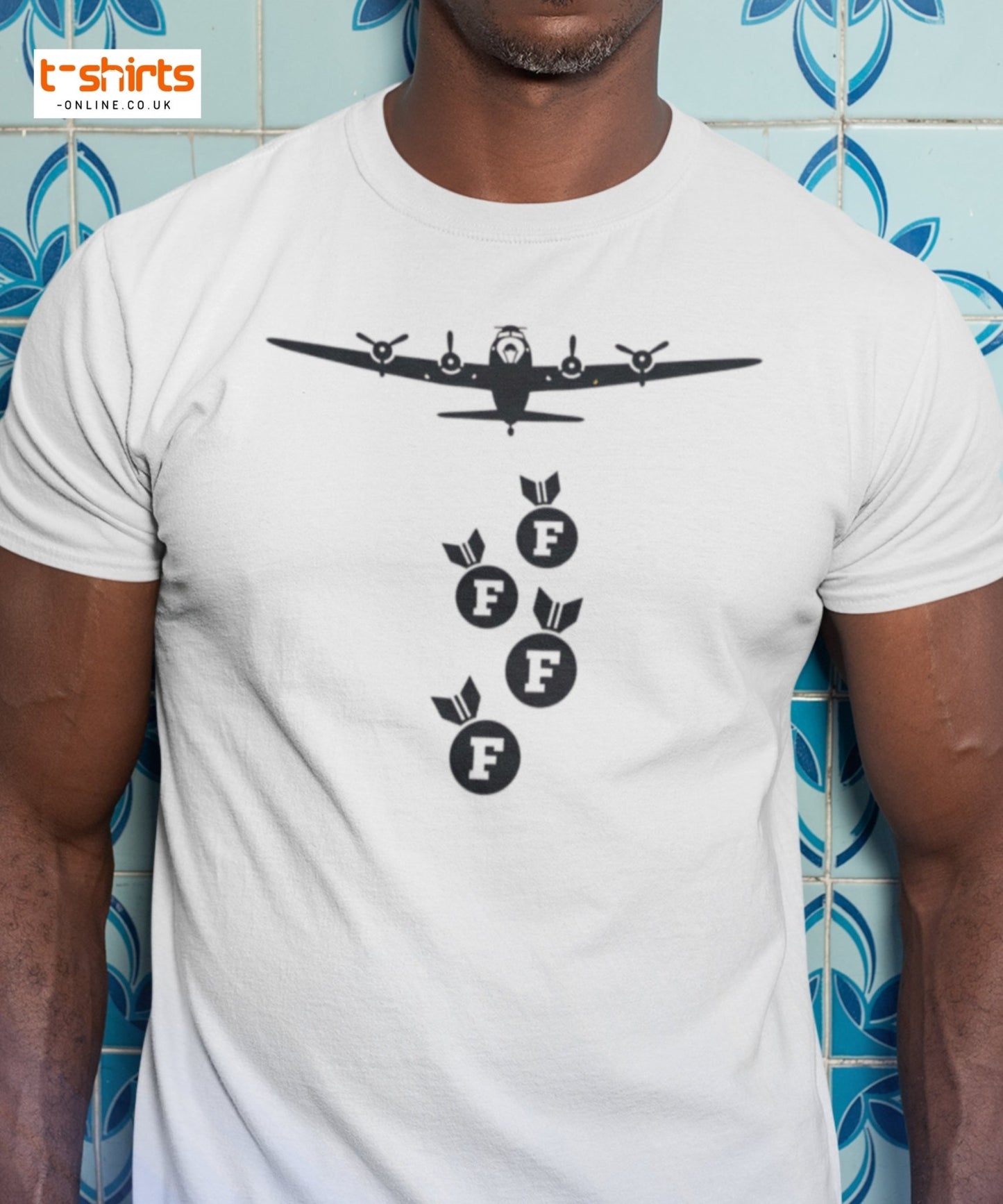 F - Bomb Plane T-Shirt | Funny Military Style Tee - Cardinal - T-Shirts Online