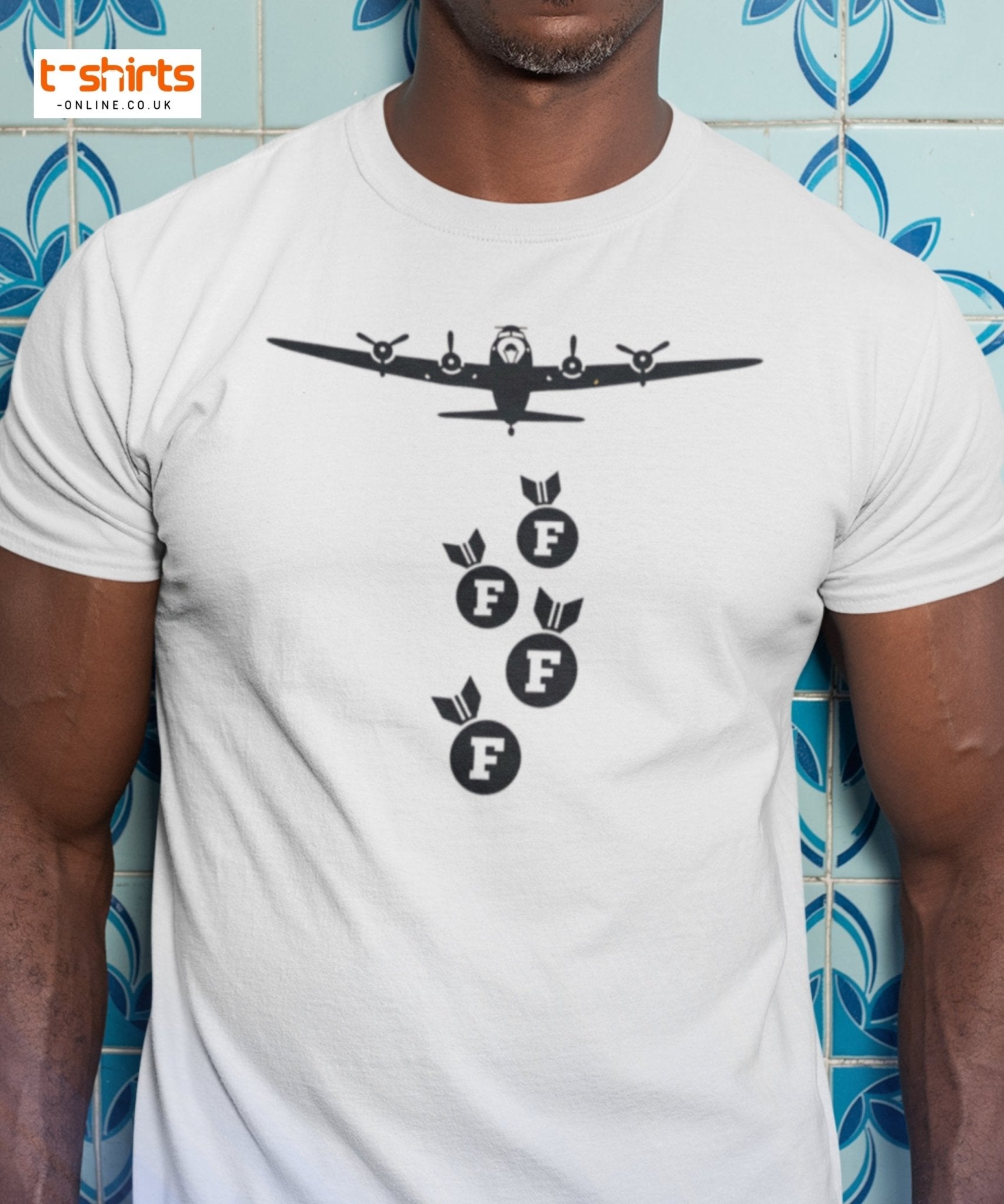 F - Bomb Plane T-Shirt | Funny Military Style Tee - Cardinal - T-Shirts Online