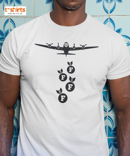 F - Bomb Plane T-Shirt | Funny Military Style Tee - Cardinal - T-Shirts Online