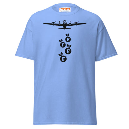 F - Bomb Plane T-Shirt | Funny Military Style Tee - Carolina Blue - T-Shirts Online