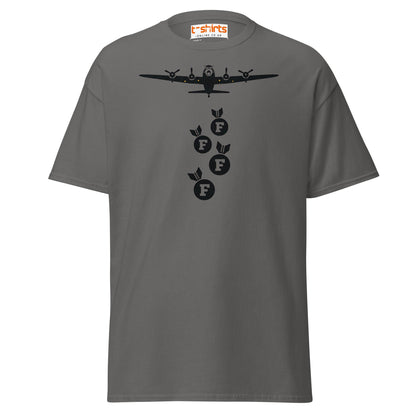 F - Bomb Plane T-Shirt | Funny Military Style Tee - Charcoal - T-Shirts Online