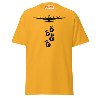 F - Bomb Plane T-Shirt | Funny Military Style Tee - Gold - T-Shirts Online