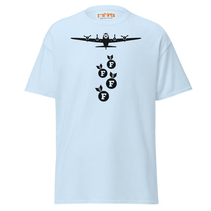 F - Bomb Plane T-Shirt | Funny Military Style Tee - Light Blue - T-Shirts Online
