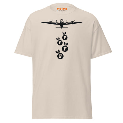 F - Bomb Plane T-Shirt | Funny Military Style Tee - Natural - T-Shirts Online