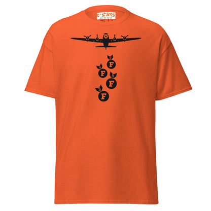 F - Bomb Plane T-Shirt | Funny Military Style Tee - Orange - T-Shirts Online