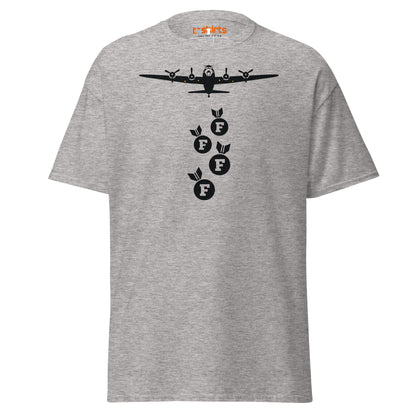 F - Bomb Plane T-Shirt | Funny Military Style Tee - Sport Grey - T-Shirts Online