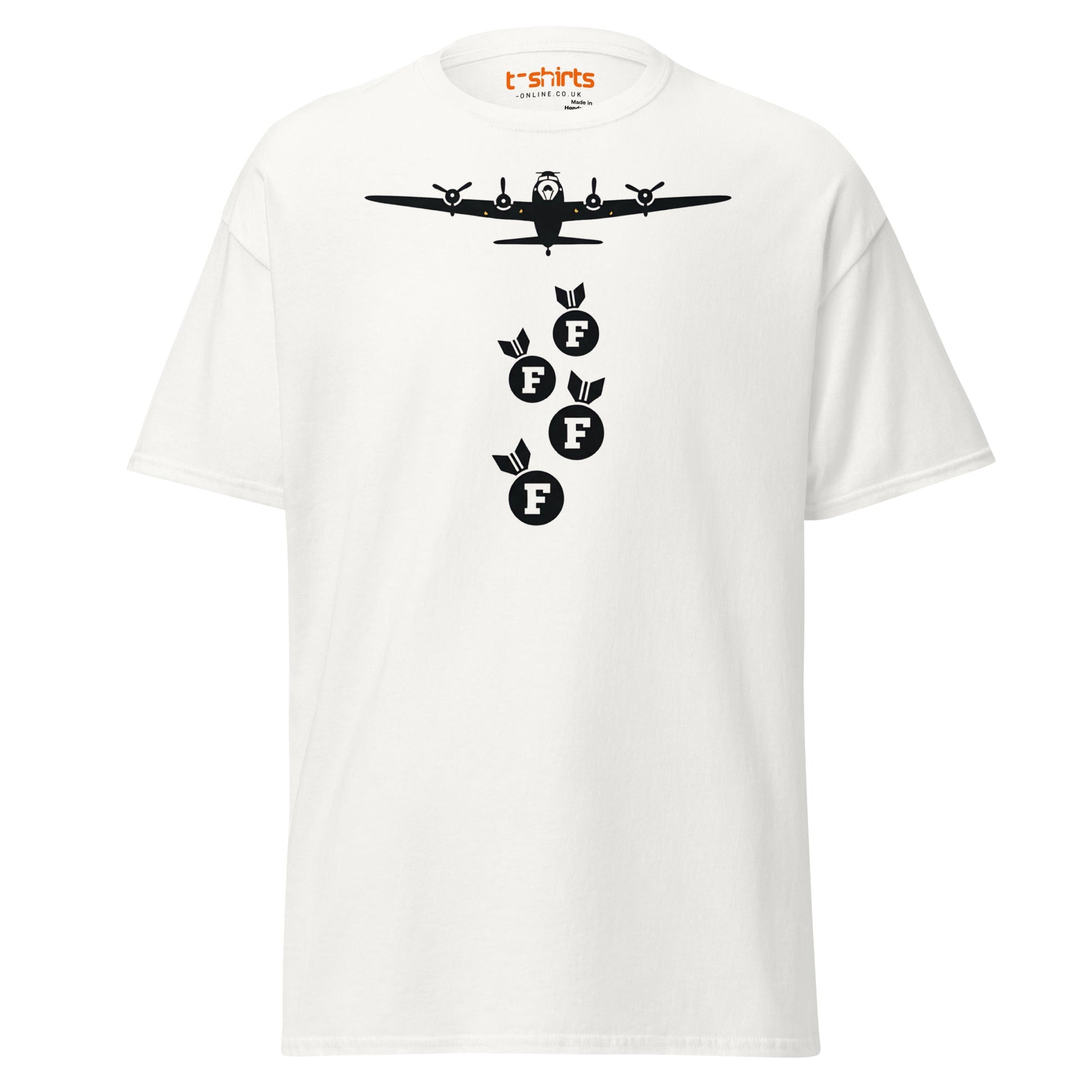 F - Bomb Plane T-Shirt | Funny Military Style Tee - White - T-Shirts Online