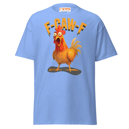 F - Caw - F Chicken T-Shirt – Funny Adult Humor Tee - Carolina Blue - T-Shirts Online