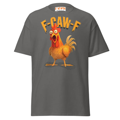 F - Caw - F Chicken T-Shirt – Funny Adult Humor Tee - Charcoal - T-Shirts Online
