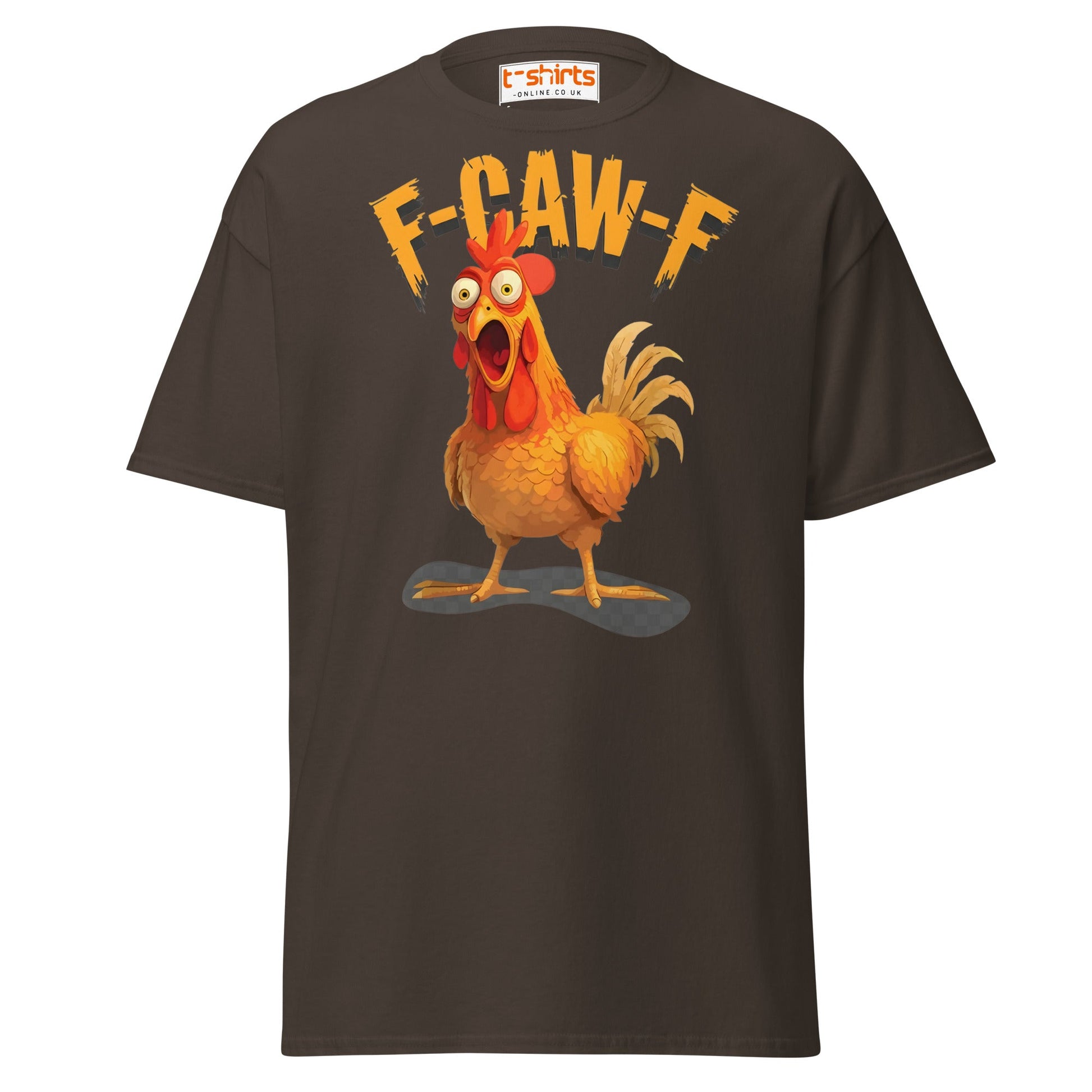 F - Caw - F Chicken T-Shirt – Funny Adult Humor Tee - Dark Chocolate - T-Shirts Online