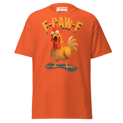 F - Caw - F Chicken T-Shirt – Funny Adult Humor Tee - Orange - T-Shirts Online