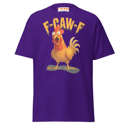 F - Caw - F Chicken T-Shirt – Funny Adult Humor Tee - Purple - T-Shirts Online