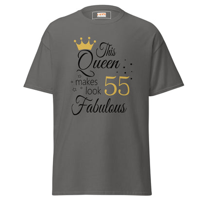 Fabulous Queen Tee | 55th Birthday T-Shirt - Charcoal - T-Shirts Online