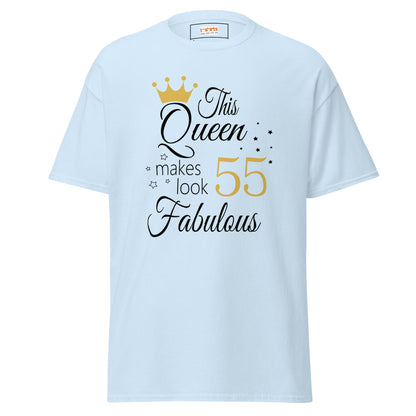 Fabulous Queen Tee | 55th Birthday T-Shirt - Light Blue - T-Shirts Online